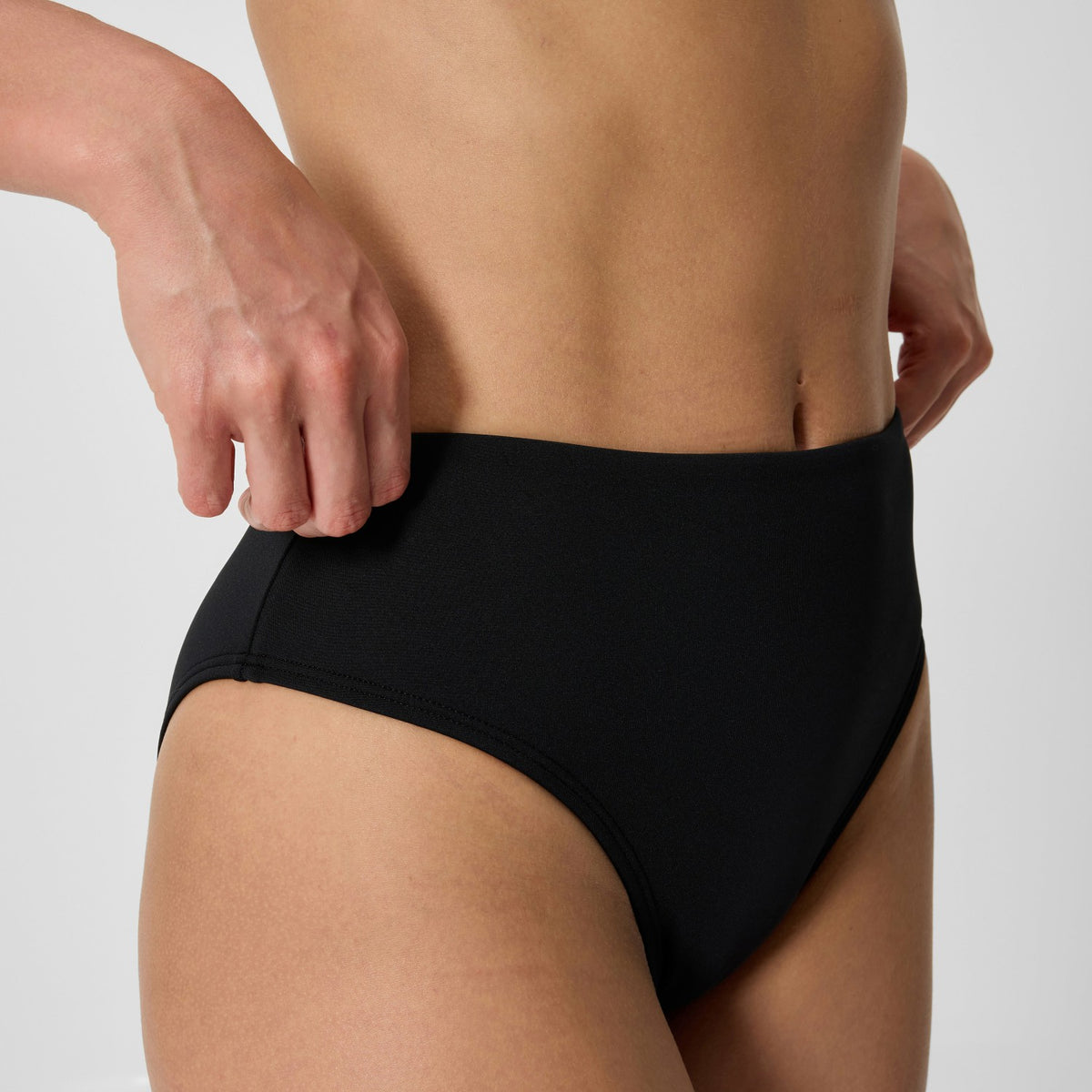 Speedo Cheeky High Waist Bikini Bottom Black