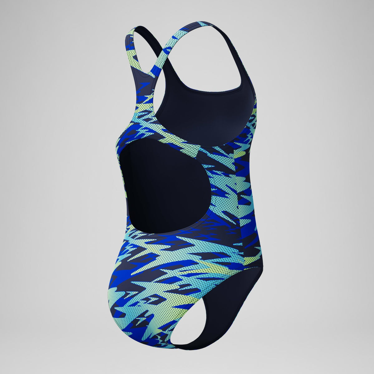 Speedo Girls Hyperboom Printed Medalist Swimsuit Blue/Green