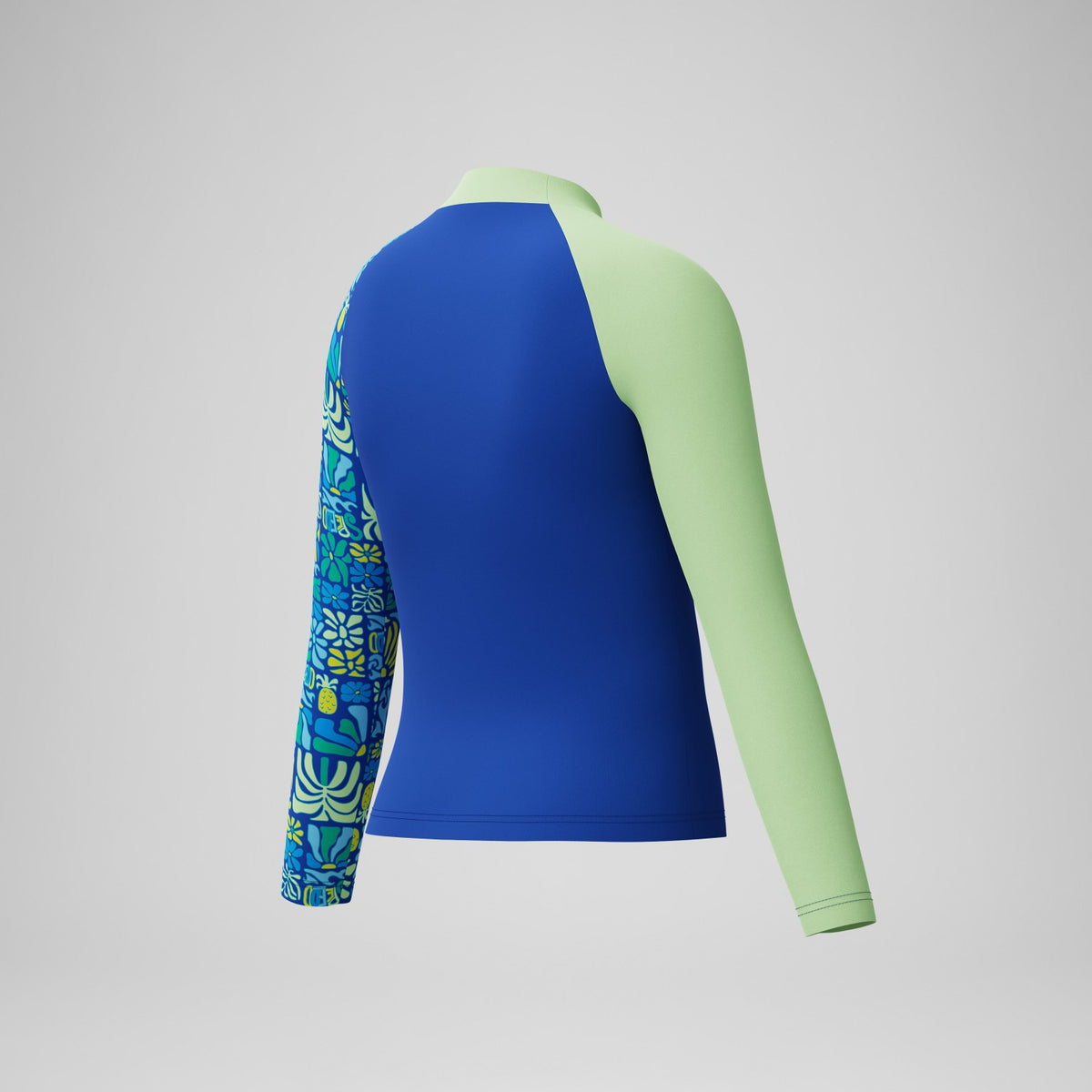 Speedo Boys Printed Long Sleeve Rashguard Blue