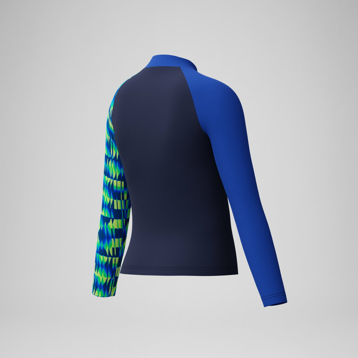 Speedo Boys Printed Long Sleeve Rashguard Navy/Green