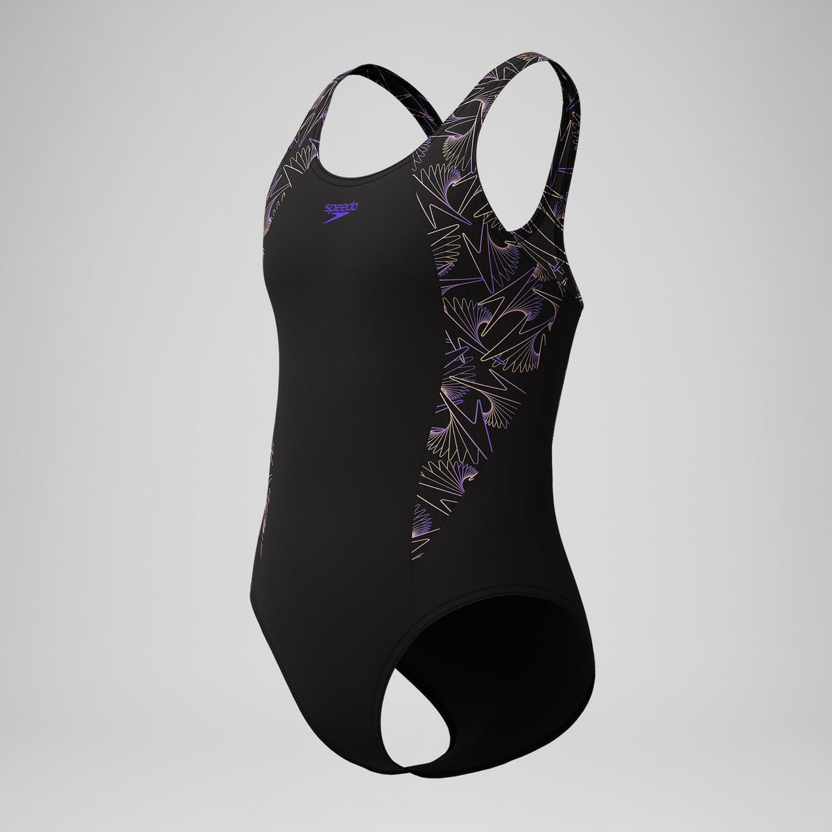 Speedo Girls Hyperboom Splice Muscleback Swimsuit Black/Peach