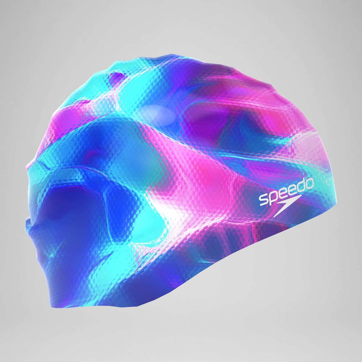 Speedo Adult Printed Silicone Cap Blue