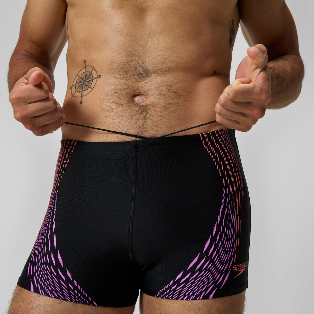 Speedo Duo Logo Print Aquashorts Black/Coral