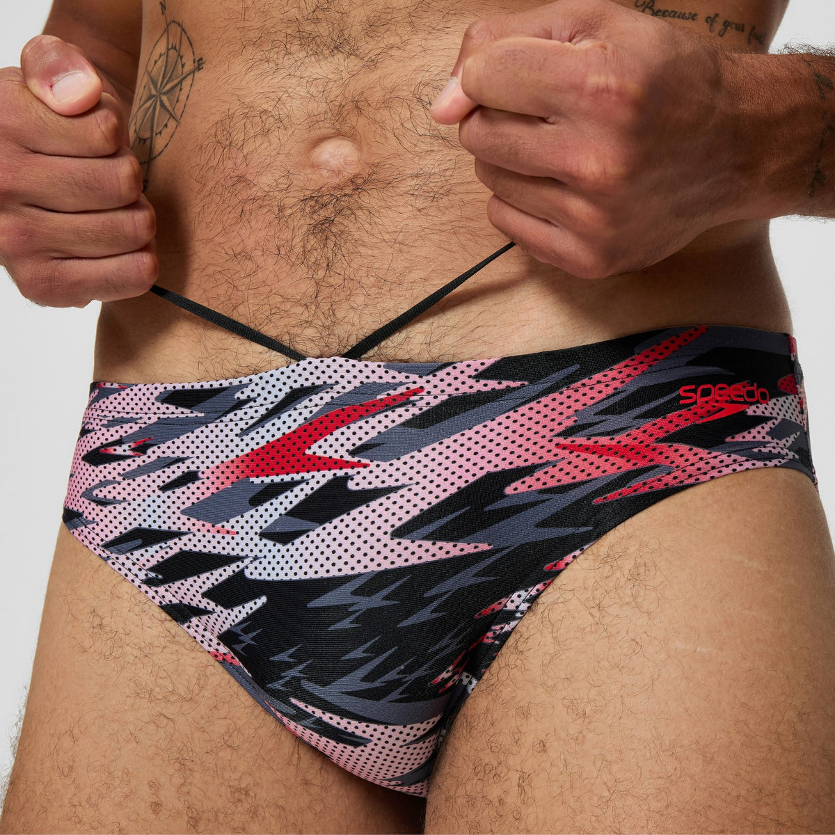 Speedo Hyperboom Printed Brief Black/Red