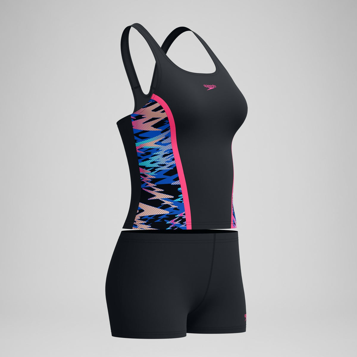Speedo Hyperboom Splice Tankini Set Black/Pink