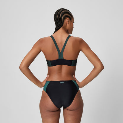 Speedo Quantum Rib Splice Bikini Set Black/Blue