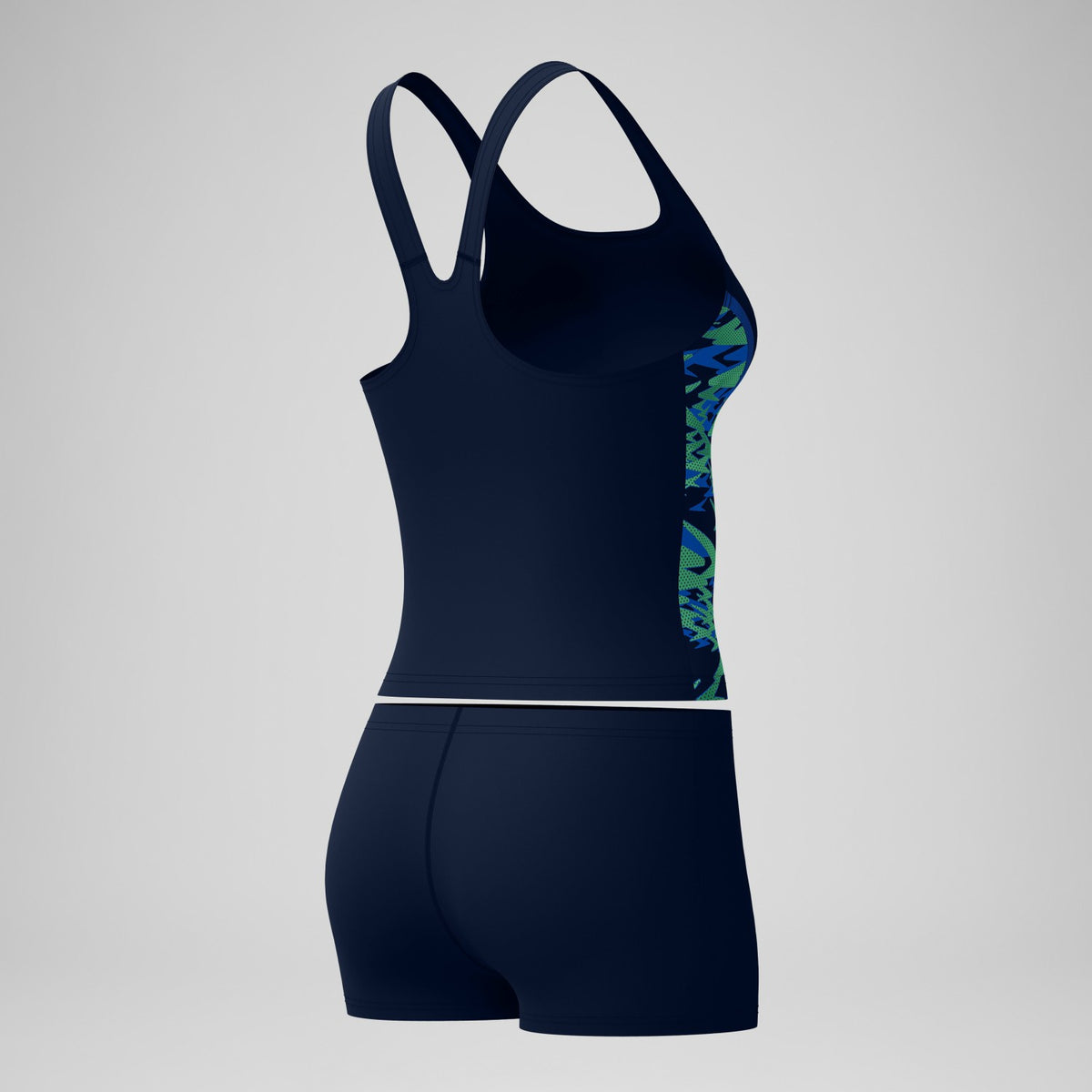 Speedo Hyperboom Splice Tankini Set Navy/Green