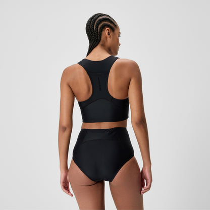 Speedo Ocean Flex Crop Top Black