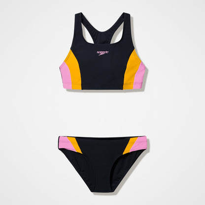 Speedo Colourblock Bikini Set Black/Peach