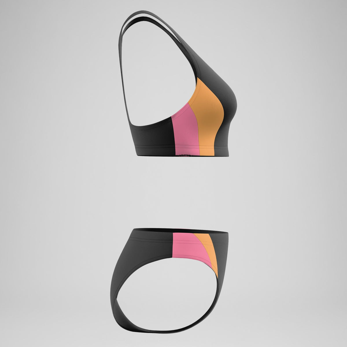 Speedo Colourblock Bikini Set Black/Peach