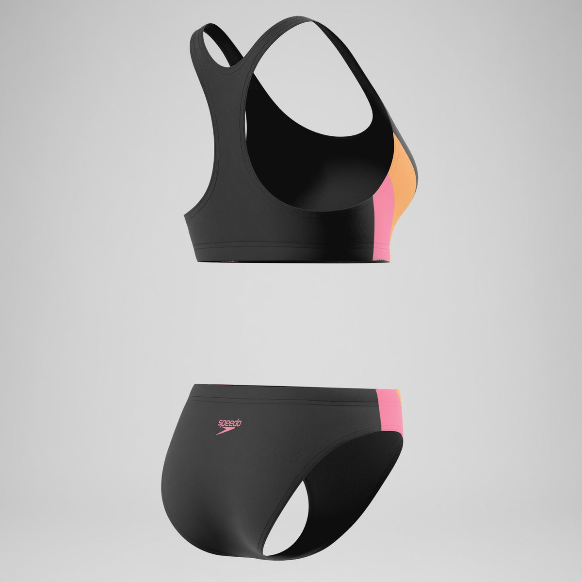 Speedo Colourblock Bikini Set Black/Peach