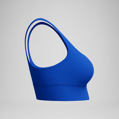 Speedo Solid Square Neck Bikini Top Blue