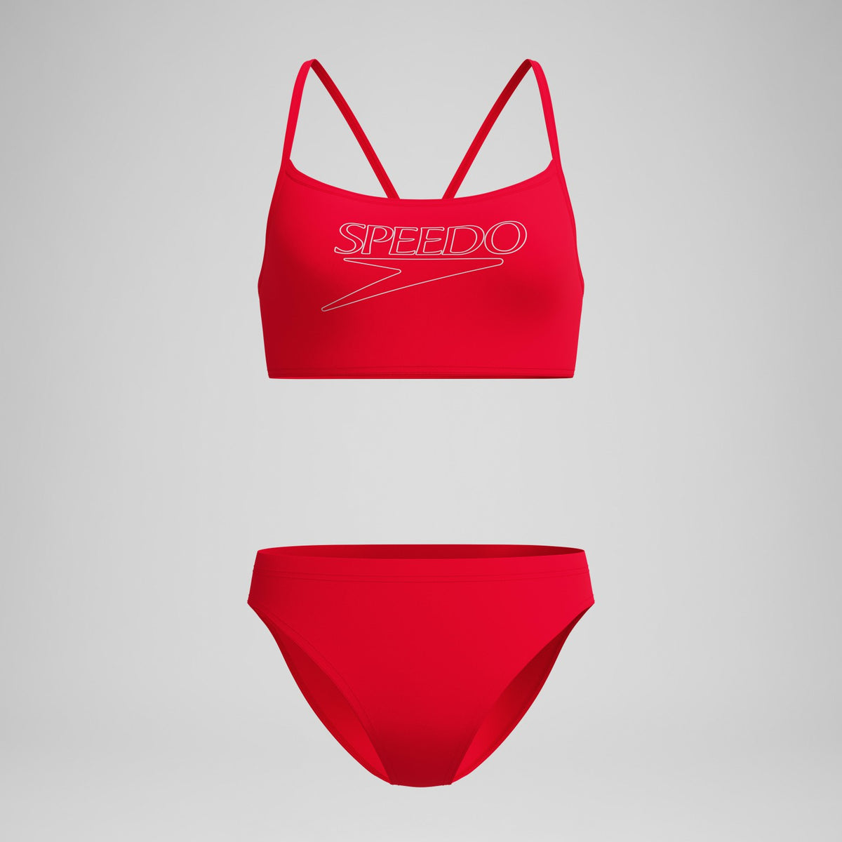 Speedo Endurance+ Logo Thinstrap Bikini Set Red