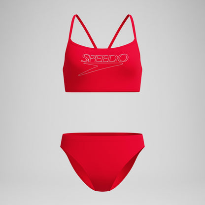 Speedo Endurance+ Logo Thinstrap Bikini Set Red