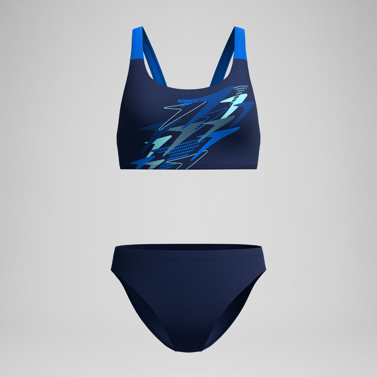 Speedo Medley Logo V-Back Bikini Set Navy/Blue
