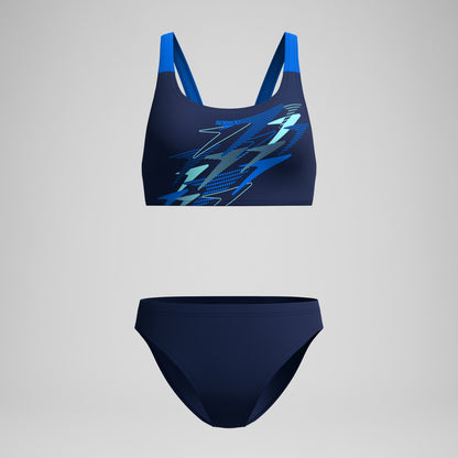 Speedo Medley Logo V-Back Bikini Set Navy/Blue