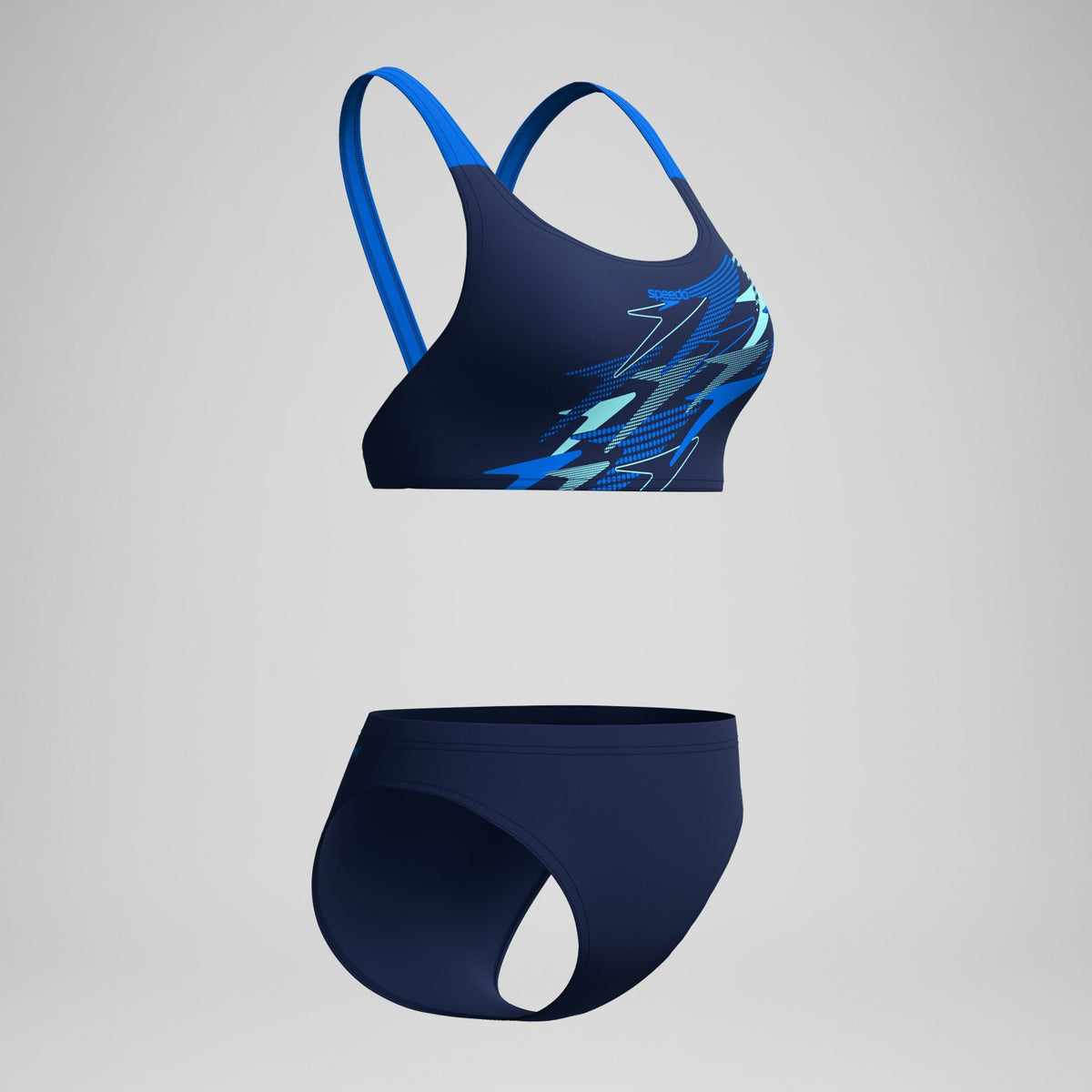 Speedo Medley Logo V-Back Bikini Set Navy/Blue