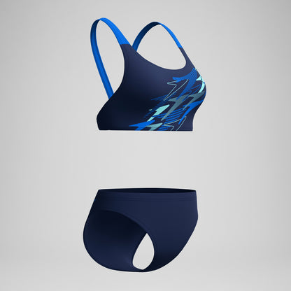 Speedo Medley Logo V-Back Bikini Set Navy/Blue
