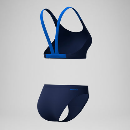 Speedo Medley Logo V-Back Bikini Set Navy/Blue