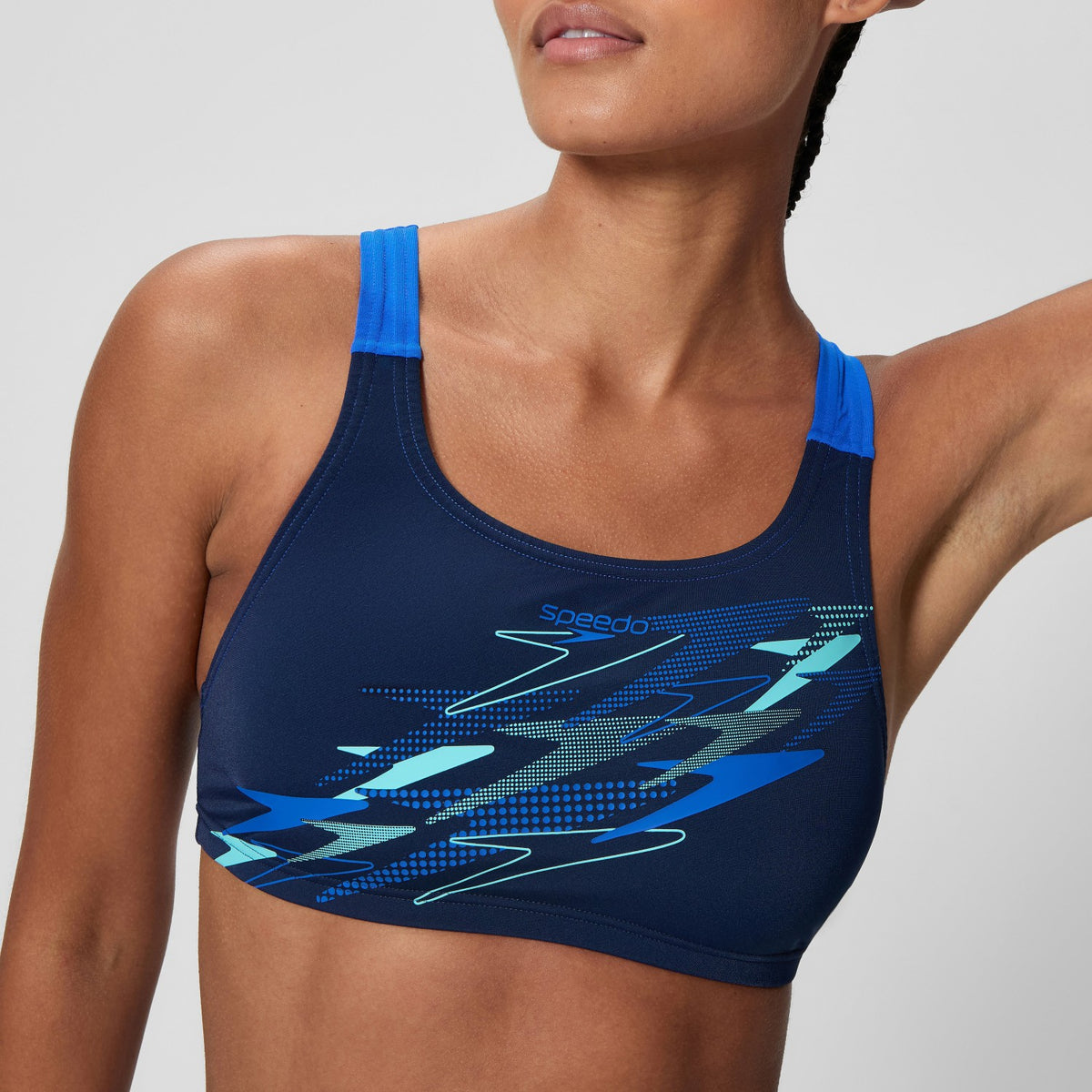 Speedo Medley Logo V-Back Bikini Set Navy/Blue