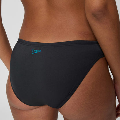 Speedo Boom Solid Leaderback Bikini Set Black/Turquoise