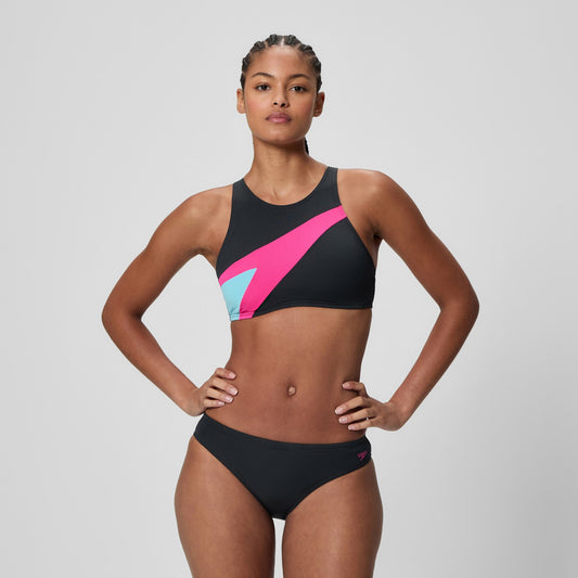 Speedo Hyperboom Butterfly Back Bikini Set Black/Pink