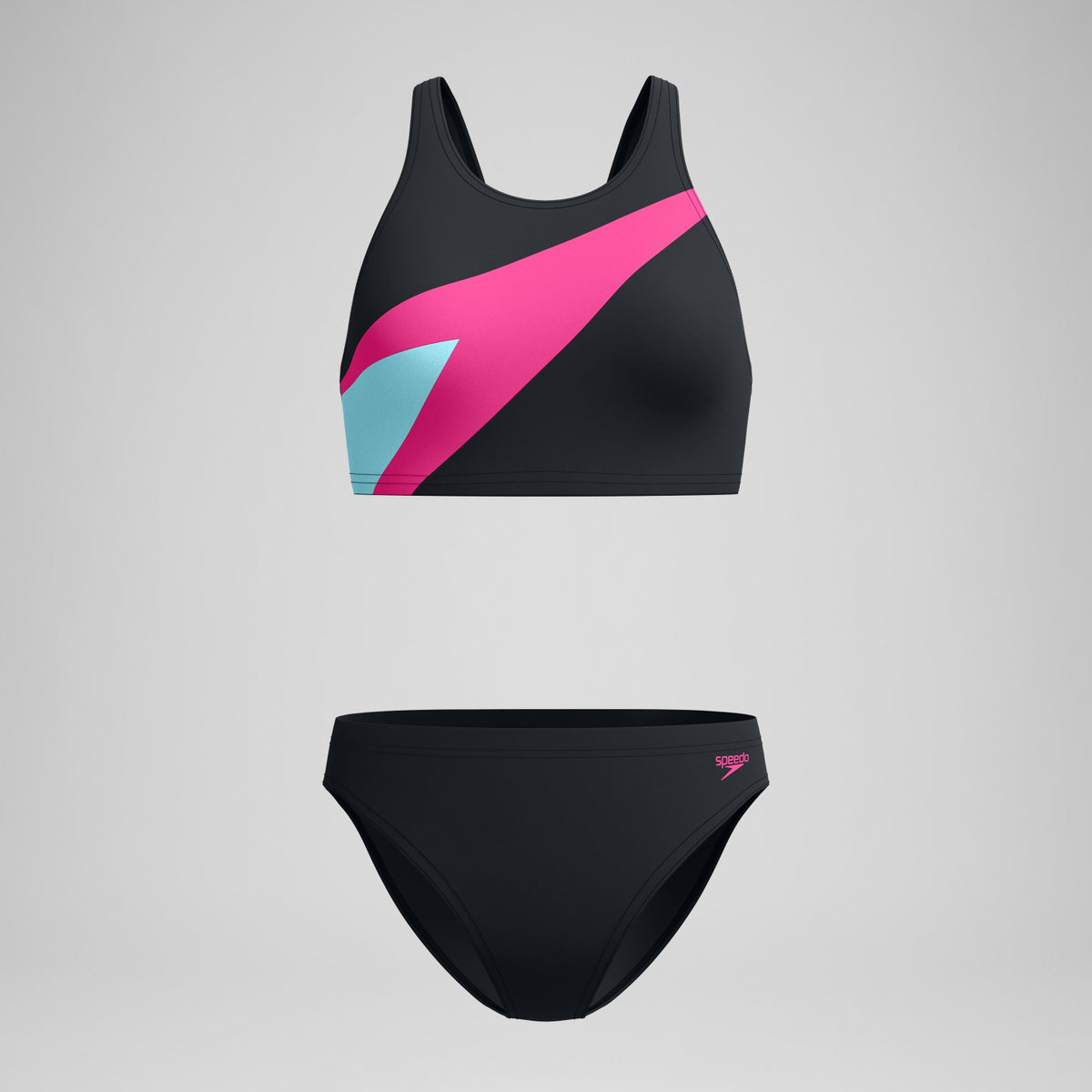 Speedo Hyperboom Butterfly Back Bikini Set Black/Pink