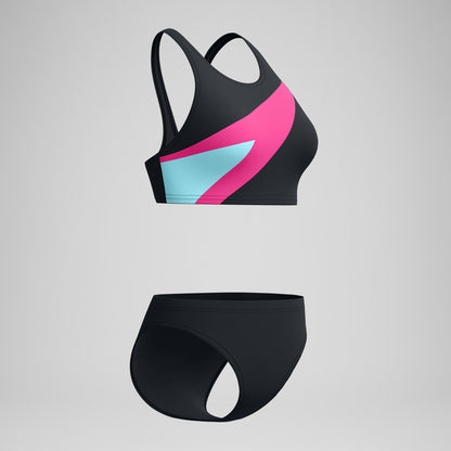 Speedo Hyperboom Butterfly Back Bikini Set Black/Pink