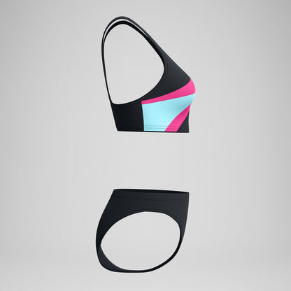 Speedo Hyperboom Butterfly Back Bikini Set Black/Pink