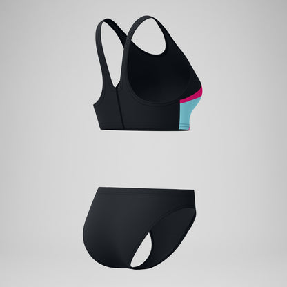Speedo Hyperboom Butterfly Back Bikini Set Black/Pink