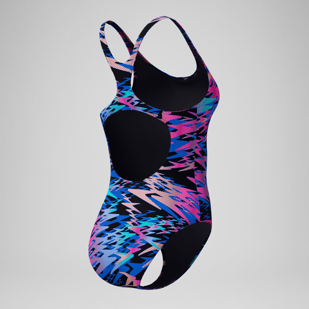 Speedo Hyperboom Printed Medalist Swimsuit Blue/Pink