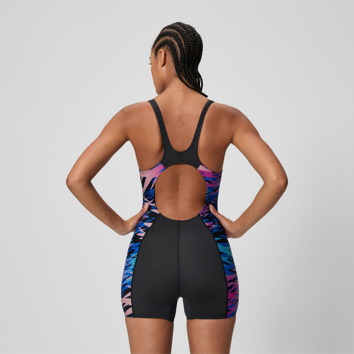 Speedo Hyperboom Splice Muscleback Legsuit Black/Pink