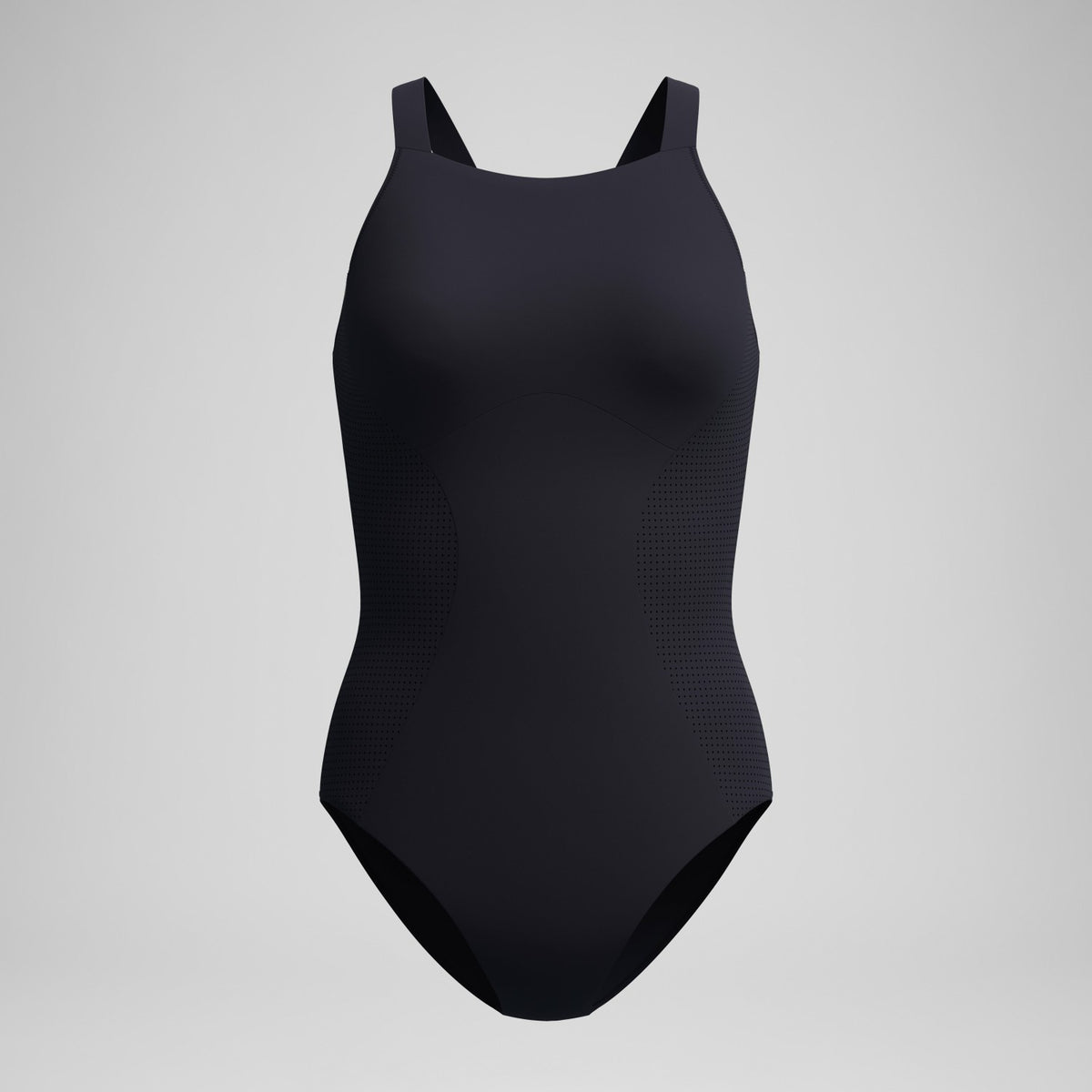 Speedo Sculpture High Neck Contour Swimsuit Black