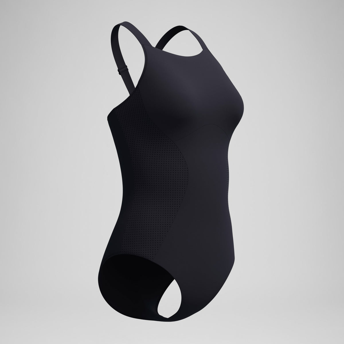 Speedo Sculpture High Neck Contour Swimsuit Black