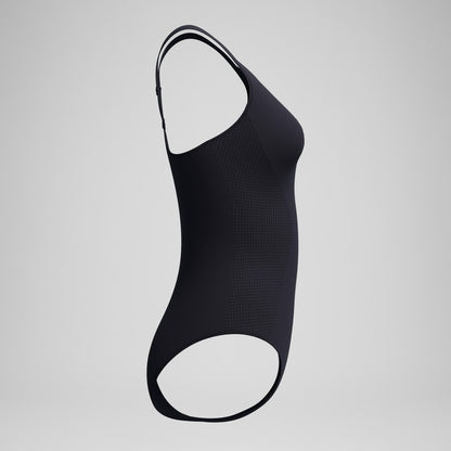 Speedo Sculpture High Neck Contour Swimsuit Black