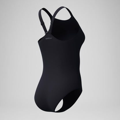 Speedo Sculpture High Neck Contour Swimsuit Black