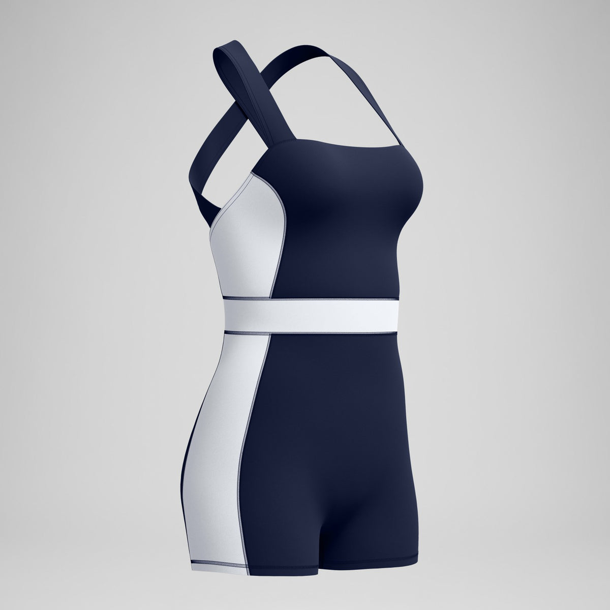 Speedo Jetstream Colourblock Legsuit Navy/White