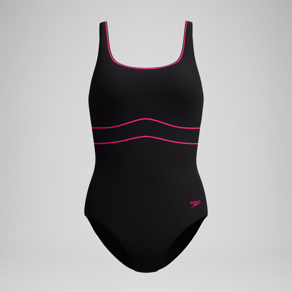 Speedo Shaping Contour Eclipse Solid Swimsuit Black/Pink