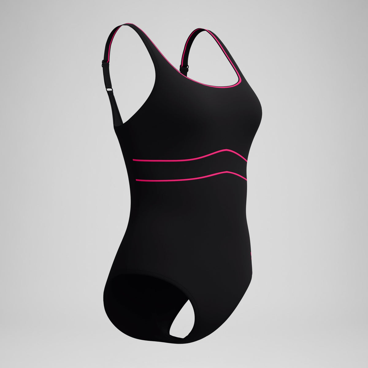 Speedo Shaping Contour Eclipse Solid Swimsuit Black/Pink