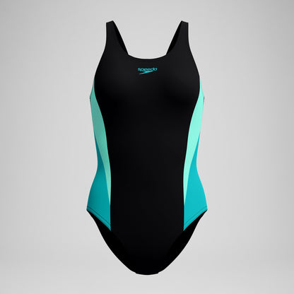 Speedo Colorblock Splice 2.0 One Piece Black/Turquoise