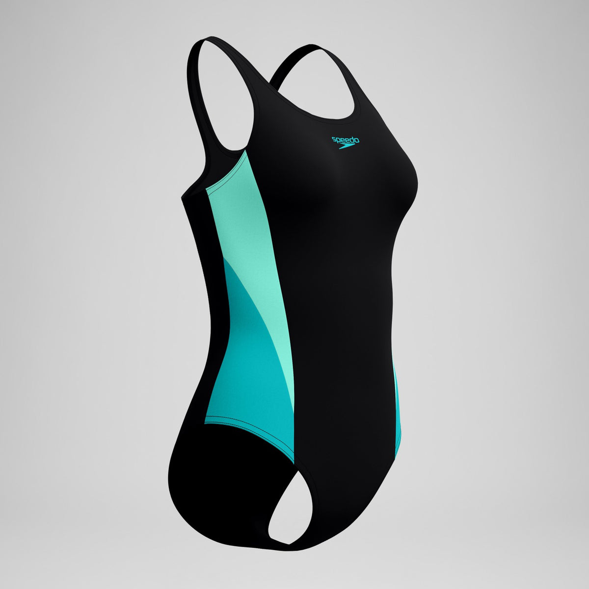 Speedo Colorblock Splice 2.0 One Piece Black/Turquoise