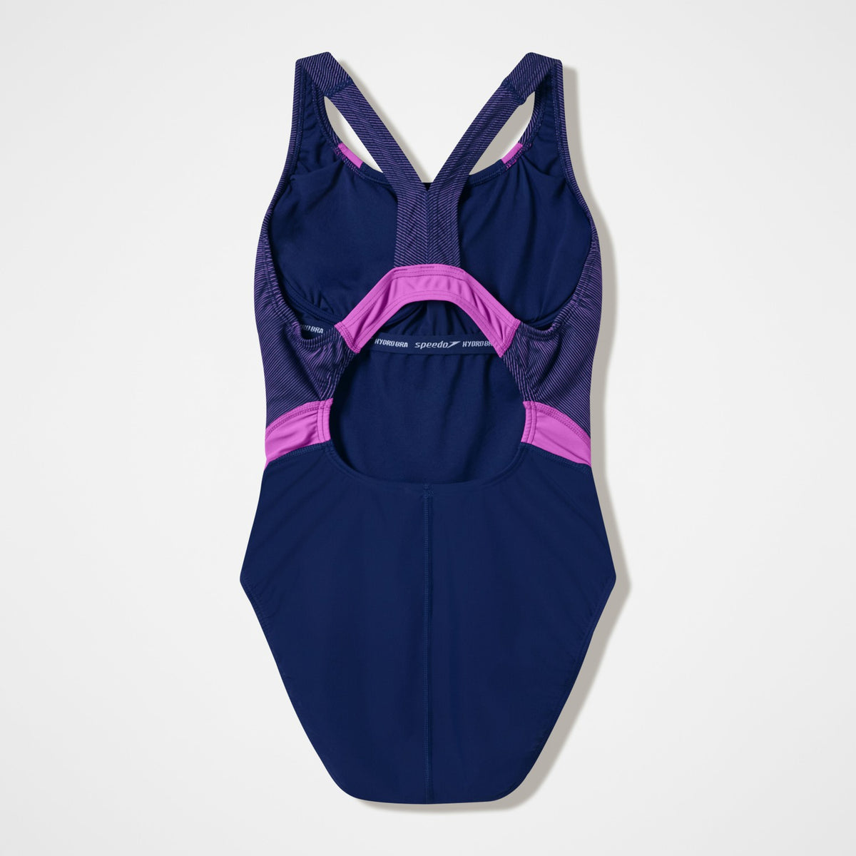 Speedo Quantum Rib Splice Swimsuit Navy/Pink