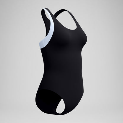 Speedo Colourblock Racerback Swimsuit Black/White
