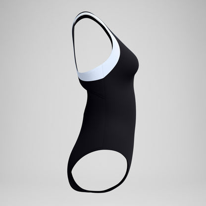 Speedo Colourblock Racerback Swimsuit Black/White