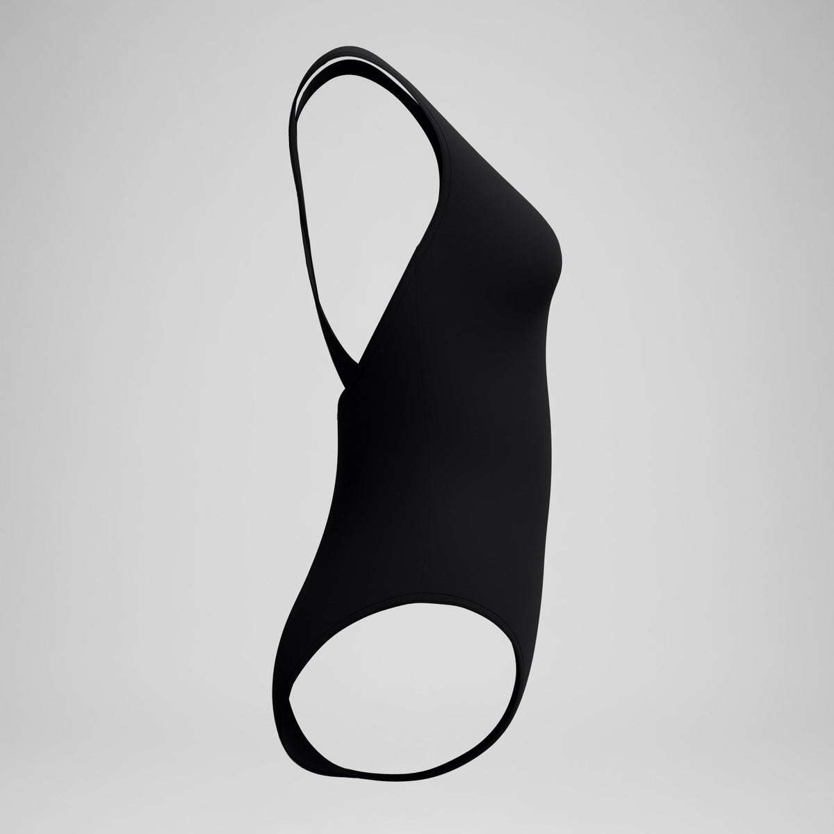 Speedo Solid Scoop Neck Swimsuit Black
