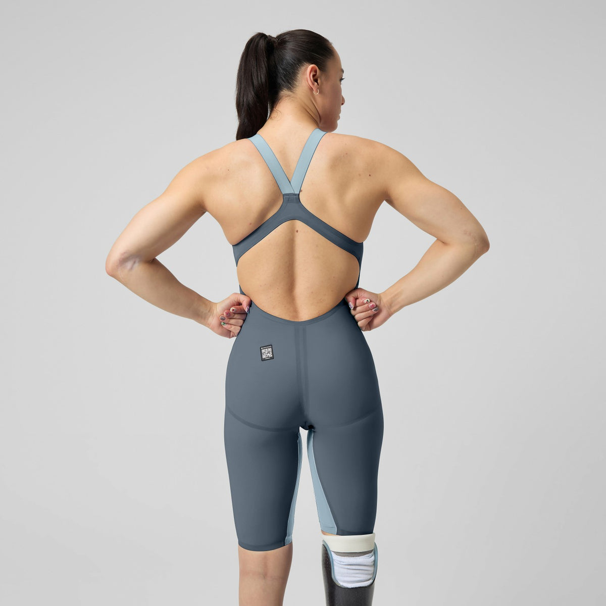 Speedo Fastskin LZR Pure Valor 2.0 Openback Kneeskin Grey/Blue