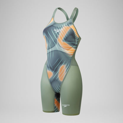 Speedo Fastskin LZR Pure Valor 2.0 Openback Kneeskin Green/Orange