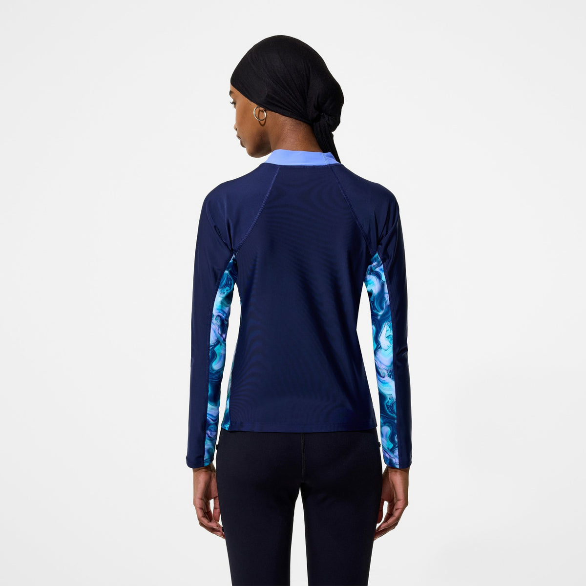 Speedo Modern Coverage Printed Long Sleeve Rashguard Navy