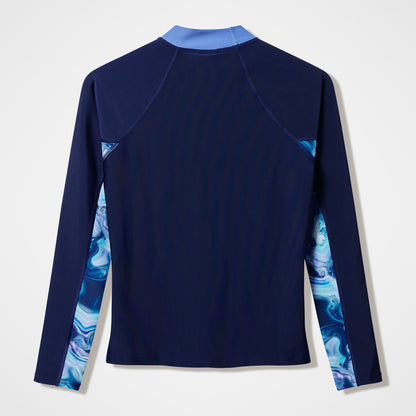 Speedo Modern Coverage Printed Long Sleeve Rashguard Navy