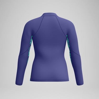 Speedo Printed Long Sleeve Rash Top Blue/Green